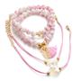 Imagem de Pulseira 4 Peças Conjunto Rosa F5569