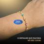 Imagem de pulseira aço inox zirconias banhada ouro + saquinho dourada qualidade premium presente social casual