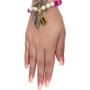 Imagem de Pulseira Anjo Da Guarda Rosa Com Pérolas Cristal E Silicone