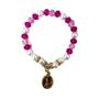Imagem de Pulseira Anjo Da Guarda Rosa Com Pérolas Cristal E Silicone