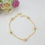 Imagem de Pulseira Banhada a Ouro Elo Argola Com Bolas Bijou Art