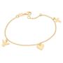 Imagem de Pulseira banhado ouro 3x 24k 18k e 22k  feminina com pingentes berloques espírito santo coração e cruz pendurados rommanel 552041