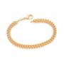 Imagem de Pulseira  banhado ouro 3x 24k 18k e 22k feminina grossa rommanel corrente elos duplos 18 cm 20 cm 552135