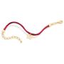 Imagem de Pulseira banhado ouro 3x 24k 18k e 22k feminina infantil fio seda rosa com borboleta rommanel 552026