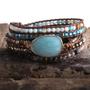 Imagem de Pulseira Boho Frisada com 5 Fios e Pedras Naturais - Envoltório de Presente