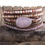 Imagem de Pulseira Boho Frisada com 5 Fios e Pedras Naturais - Envoltório de Presente