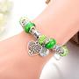 Imagem de Pulseira Bracelete com Berloques Completa Arvore da Vida Verde e Prata