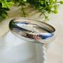 Imagem de Pulseira Bracelete de Argola Prateada com Relevos