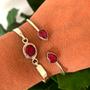 Imagem de Pulseira Bracelete de Prata 925 com pedra natural rubi