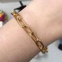 Imagem de Pulseira Bracelete Elos Grandes Corrente Oval Lisa Moda Dour