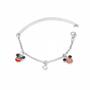 Imagem de Pulseira Bracelete Infantil Mickey Minnie Folheado Prata 1000