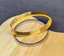 Imagem de Pulseira Bracelete Liso Aço Inoxidável 316L Masculino e Feminino Unissex Dourado Prata Moda Presente