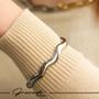 Imagem de Pulseira Bracelete Paládio / Prata Forma Ondulada 68mm Semijoia