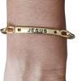 Imagem de Pulseira  Bracelete Unissex Dourado Jesus