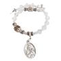 Imagem de Pulseira Cadeia Terço dezena cristal medalha Santa Terezinha