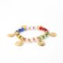 Imagem de Pulseira Cigana Colorida Cristal e Silicone com Moedas