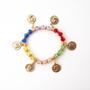 Imagem de Pulseira Cigana Colorida Cristal e Silicone com Moedas