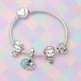 Imagem de Pulseira com Berloques de Prata Menino e Menina