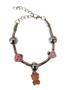 Imagem de Pulseira Com Cinco Pingentes Coloridas Infantil Para Presente Bracelete Coração Com Fecho Estilo Prateada Moda Acessório
