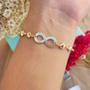 Imagem de Pulseira com Corações e Infinito Folheada em Ouro 18K Softjoias