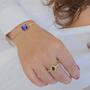 Imagem de Pulseira Corrente dupla Com Zircônia Quadrada Azul e Pontos de Luz Banho Ouro 18K