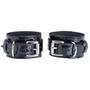 Imagem de Pulseira Couro Legítimo Algemas Preto Vinil Ajustável Fantasia Estilo Vinil Latex Amor Luxo Haloween