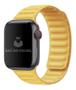 Imagem de Pulseira Couro Link Compatível com Apple Watch 42mm 44mm Amarela