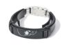 Imagem de Pulseira Couro Masculina Caveira All Black Regulável