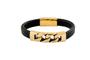 Imagem de Pulseira Couro Pingente Gold