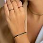 Imagem de Pulseira cravejada zircônias pretas Banhado A Ouro regulável