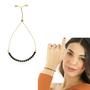 Imagem de Pulseira cravejada zircônias pretas Banhado A Ouro regulável