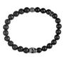 Imagem de Pulseira Crucible de Aço Inoxidável com Caveira, Lava e Ônix