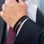 Imagem de Pulseira Crucible de Aço Inoxidável com Caveira, Lava e Ônix