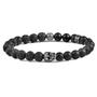 Imagem de Pulseira Crucible de Aço Inoxidável com Caveira, Lava e Ônix