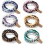 Imagem de Pulseira de Ametista com Contas de Cristal Natural - Design em Várias Camadas