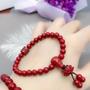 Imagem de Pulseira De Cinábrio Dourado Roxo Com Mantra De Seis Caracteres E Conta De Buda Lótus Serena