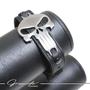 Imagem de Pulseira de Couro Preto SKULL Onix com Fecho STRAP PLUG Ajustável