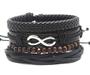 Imagem de Pulseira de couro simbolo infinito jogo com 4 pulseiras 