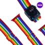 Imagem de Pulseira de Nylon Pride Compatível com Apple Watch-Arco-íris-lgbt- tamanhos 42-44-45-49mm