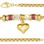 Imagem de Pulseira de Ouro 18k com Berloques e Coração Charm