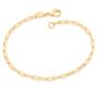 Imagem de Pulseira de ouro 18k unissex elo cadeado oval rommanel 20 cm 552051