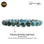 Imagem de Pulseira De Pedra Natural Jade Azul Amizade Vibrações Paz