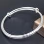 Imagem de Pulseira de prata esterlina, body bare push pull bangle,