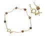 Imagem de Pulseira Elo Português Com Cubos Olho De Tigre Ouro J25343
