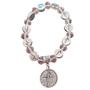 Imagem de Pulseira fé com cristal rosa pingente fé religiosa