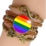 Imagem de Pulseira Feminina Bandeira do Orgulho Gay Pride Cores do Arco Íris LGBT Ajustável