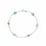 Imagem de Pulseira Feminina Choker Prata 925 Zircônia Azul Redondo