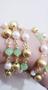 Imagem de Pulseira Feminina Com Bolas,  Pérolas E Pedras Verdes