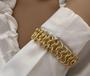Imagem de Pulseira Feminino Corrente Elos Oitinho Infinito entrelaçados Folheado Ouro Dourado Antialérgico Tendência Moda Luxo