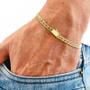 Imagem de Pulseira Groumet Elo Duplo com Fecho Gaveta Masculina 21cm Banhada a Ouro